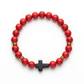 Crimson Faith Cross Bracelet