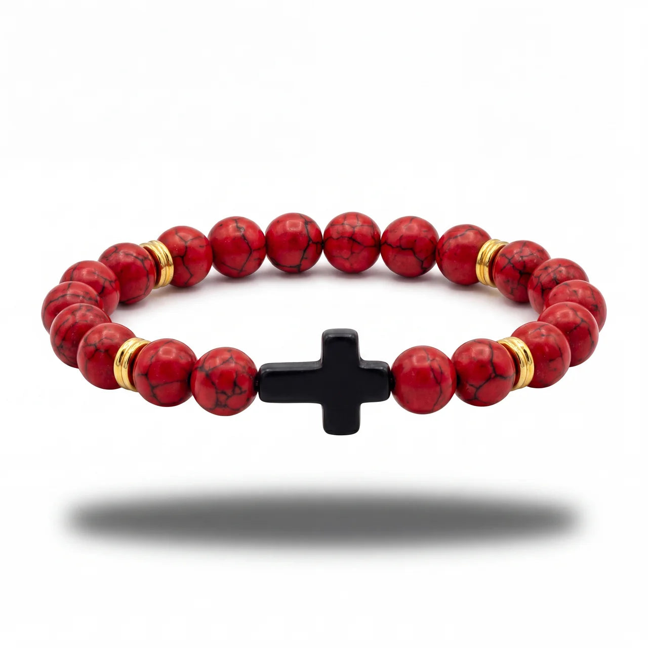 Crimson Faith Cross Bracelet